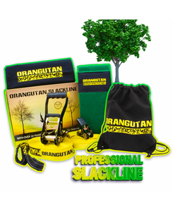 Orangutan Slackline 15m with tree protector and training line