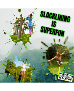 Orangutan Slackline 15m with tree protector and training line